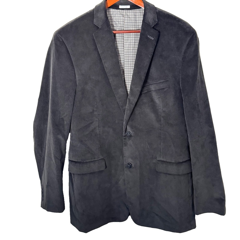 Saddlebred Heritage Corduroy Gray 100% Cotton Fully Lined Men's 42 Long